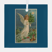  engel met boomversiering glas ornament (Achterkant)