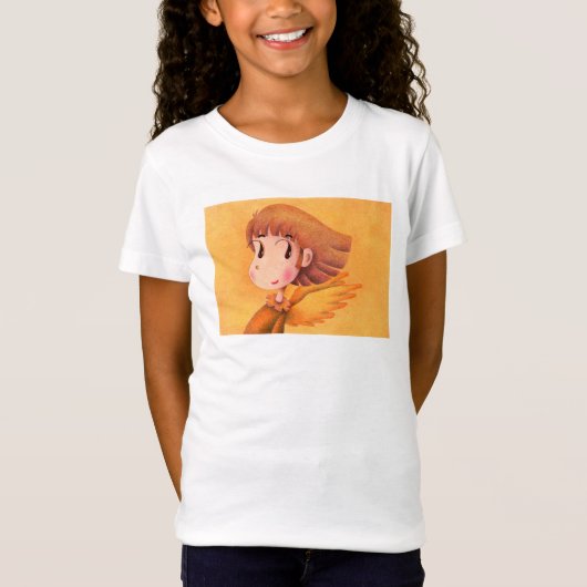 Engel met bruin haar. t-shirt (Voorkant)