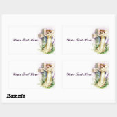 engel met Christelijk kruis Rechthoekige Sticker (Vel)