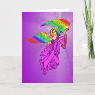 Engel met de Vleugels van de Regenboog Feestdagen Kaart