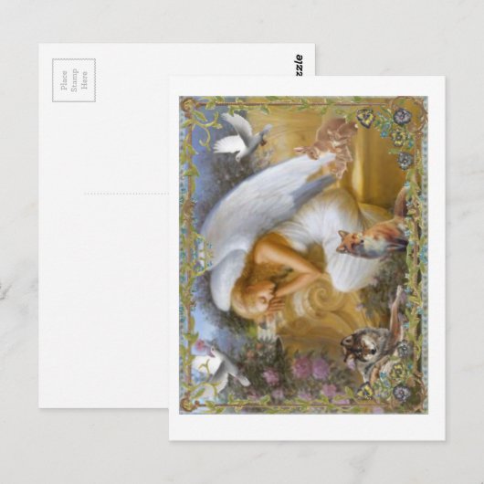 Engel met dieren briefkaart (Voorkant / Achterkant)