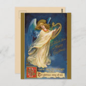  engel met een harp briefkaart (Voorkant / Achterkant)