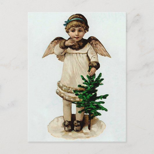 Engel met een kerstboom feestdagenkaart (Voorkant)