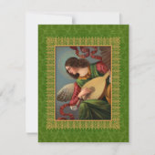 Engel met een luth-kaart feestdagenkaart (Voorkant)