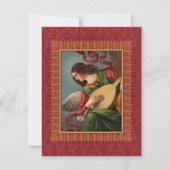 Engel met een luthkaart feestdagenkaart (Voorkant)