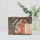 Engel met een spons bevestigd aan een staaf briefkaart (Staand voorkant)