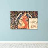 Engel met een spons bevestigd aan een staaf canvas afdruk (Insitu (Houten vloer))