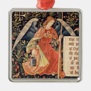 Engel met een spons bevestigd aan een staaf metalen ornament