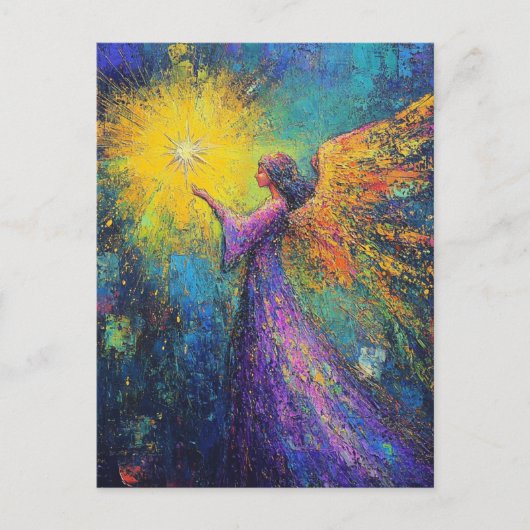 Engel met een ster briefkaart (Voorkant)