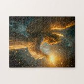 Engel met een stralende ster legpuzzel (Horizontaal)