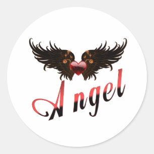 Engel - met engelenvleugels ontwerp ronde sticker