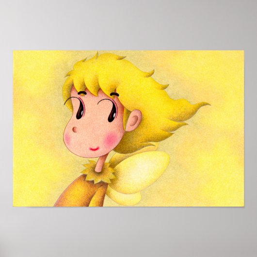 Engel met gele haren. poster (Voorkant)