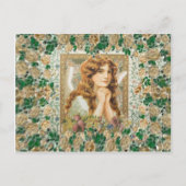  Engel met gele rozen Briefkaart (Voorkant)