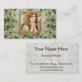 Engel met gele rozen Visitekaartje (Voorkant / Achterkant)