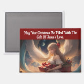 Engel met geschenken Kerstmagneet Magneet (Voorkant / Achterkant)