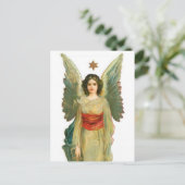 Engel met gouden ster briefkaart (Staand voorkant)