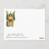 Engel met gouden ster briefkaart (Achterkant)