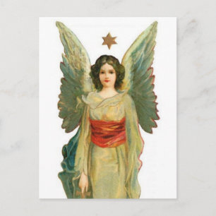 Engel met gouden ster briefkaart