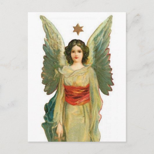 Engel met gouden ster briefkaart (Voorkant)