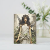 Engel met grijze vleugels briefkaart (Staand voorkant)