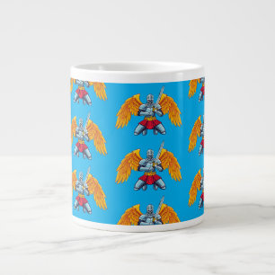 Engel met groot zwaard grote koffiekop