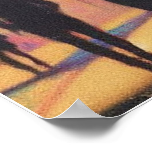 Engel met Halo Roken op stedelijke straat Poster (Hoek)