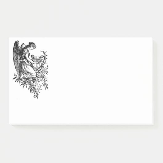 Engel Met Harp En Flora Post-it® Notes (Voorkant)