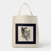 Engel Met Harp En Flora Tote Bag (Achterkant)