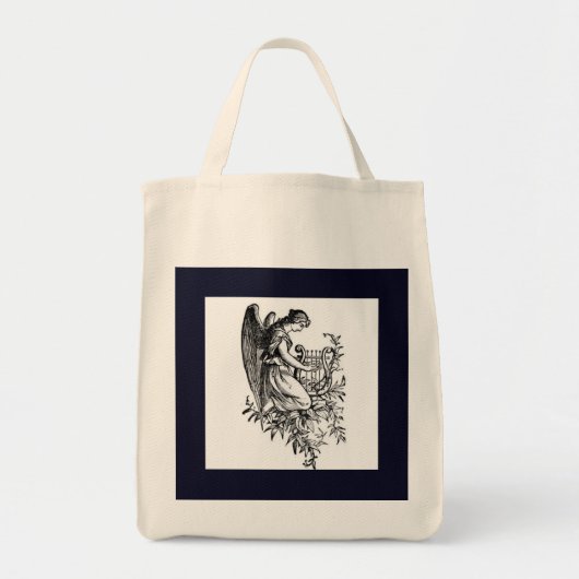 Engel Met Harp En Flora Tote Bag (Voorkant)