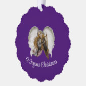 Engel met harp papier Ornament Kaart (Links)