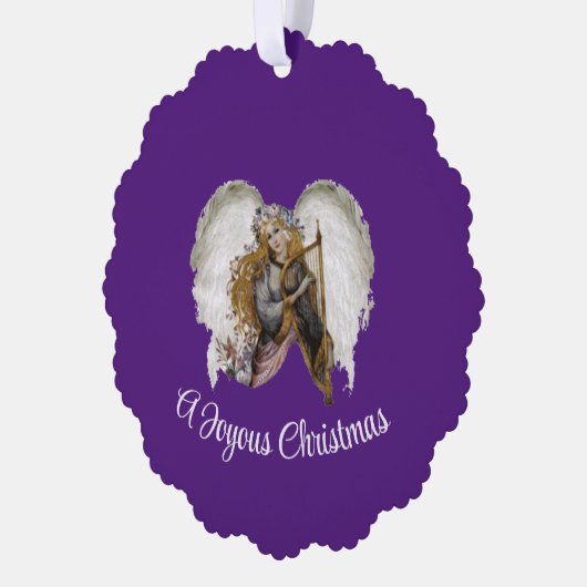 Engel met harp papier Ornament Kaart (Links)