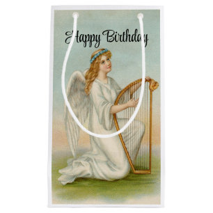 Engel met harp verjaardag geschenk tas klein cadeauzakje