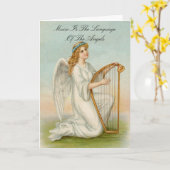 Engel met harp Wenskaart Kaart (Gele Bloem)