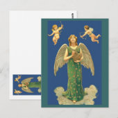 Engel met hart en Cupido Briefkaart (Voorkant / Achterkant)