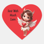 Engel Met Hart Sticker (Voorkant)