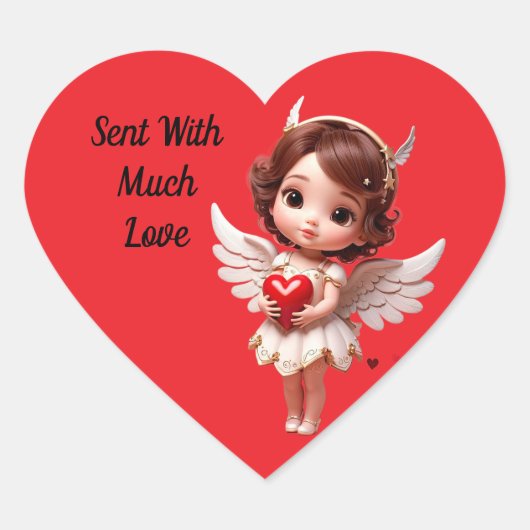Engel Met Hart Sticker (Voorkant)