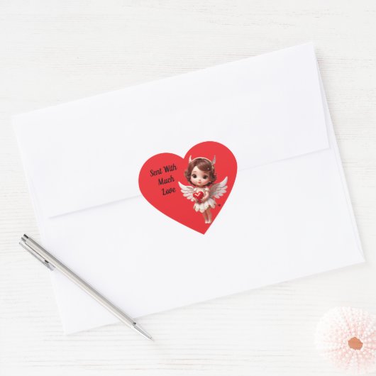 Engel Met Hart Sticker (Envelop)