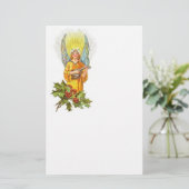 engel met heilig en mandolin briefpapier (Staand voorkant)