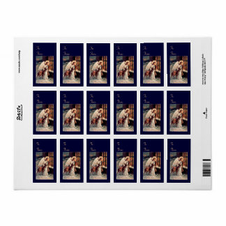 Engel met herten kerstcadeau Label Stickers