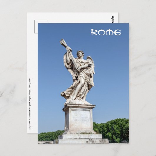Engel met het kruis bij de Sant'Angelo-brug - Rome Briefkaart (Voorkant / Achterkant)