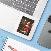 Engel met het vat en de handdoek  sticker (Laptop met iPhone)