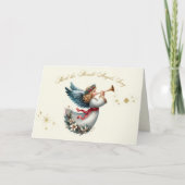 Engel met hoorn Kerst Kaart (Voorkant)