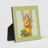 Engel met hulst en mandoline fotoplaat (Voorkant)