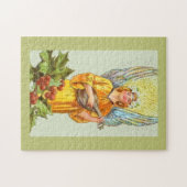 Engel met hulst en mandoline legpuzzel (Horizontaal)