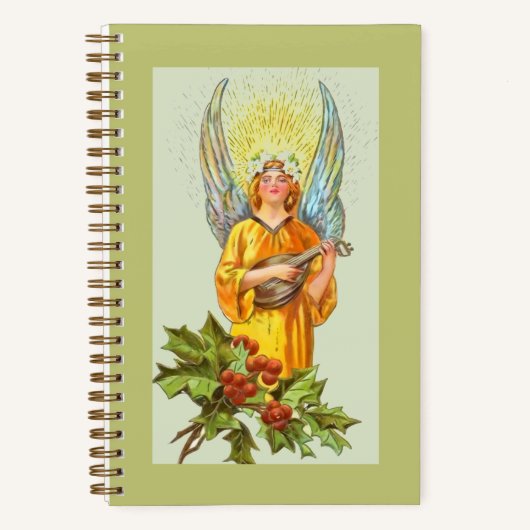Engel met hulst en mandoline notitieboek (Voorkant)