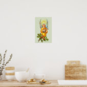 Engel met hulst en mandoline poster (Keuken)