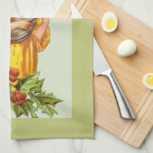 Engel met hulst en mandoline theedoek (Quarter Fold)