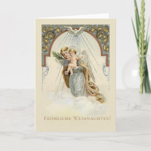  engel met jezus duitse kerst feestdagen kaart