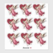 Engel met jong meisje Red Heart Sticker (Vel)