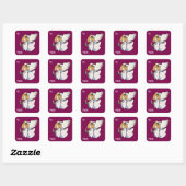 Engel Met Kaars Cadeausticker Vierkante Sticker (Vel)